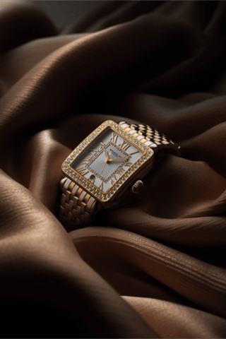 Montre à quartz en acier - Argenté et doré