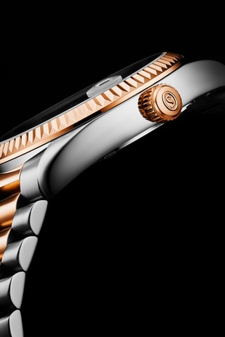 Montre à quartz en acier - Argenté et doré rose