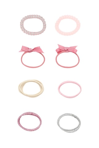 19 elastici per capelli - Rosa, argentato e beige