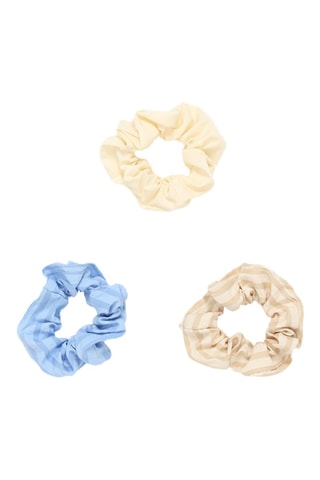 3 scrunchie - Celeste e giallo