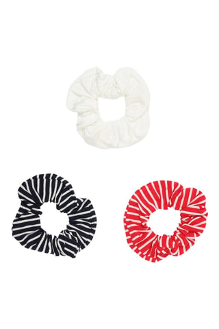 3 scrunchie - Bianco e rosso