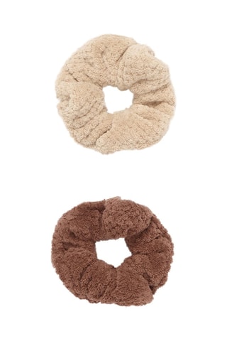 2 scrunchie - Beige e marrone