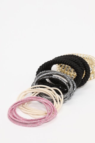19 elastici per capelli - Rosa e nero