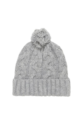 Berretto con pompon - Grigio chiaro melange