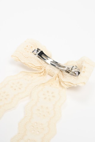 Fermaglio per capelli in sangallo - Beige