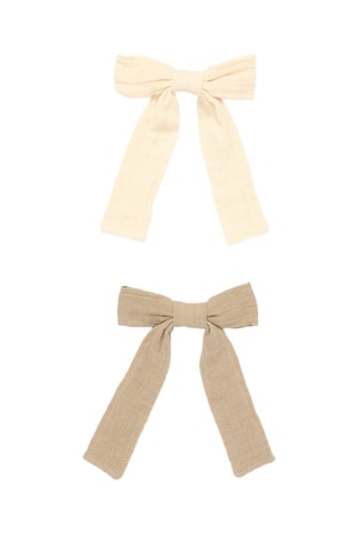 2 fermagli - Beige e marrone
