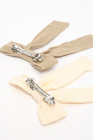 2 fermagli - Beige e marrone