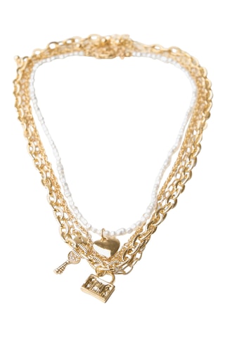Collana - Dorato e bianco