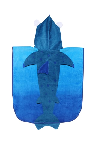Poncho con cappuccio - Blu