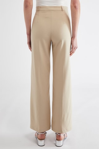Pantaloni wide legs a vita alta - Beige