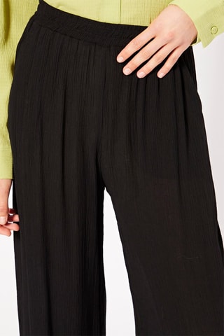 Pantaloni wide legs a vita alta - Nero