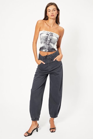 Pantaloni sportivi a vita alta - Blu scuro