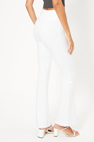Pantaloni flare a vita alta - Bianco