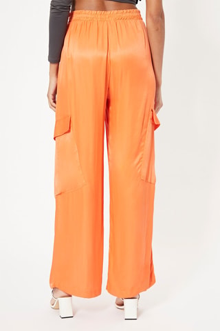 Pantaloni wide legs a vita alta - Arancione