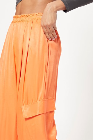 Pantaloni wide legs a vita alta - Arancione
