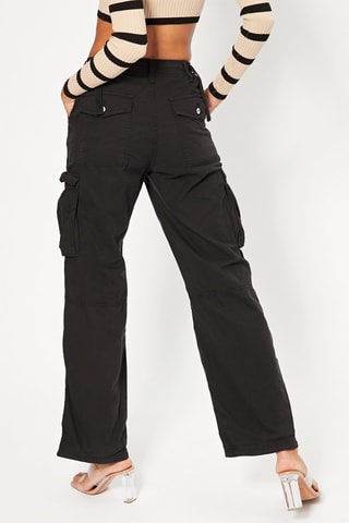 Pantaloni cargo a vita alta - Nero