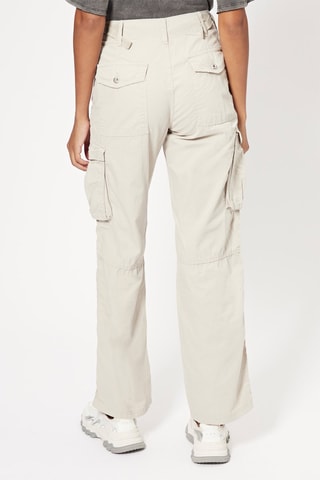 Pantaloni cargo a vita alta - Ecrù
