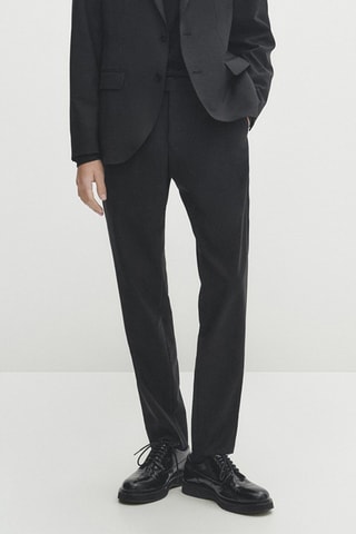 Pantaloni da completo in lana - Nero