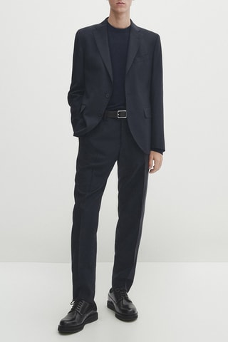 Pantaloni da completo in lana - Navy