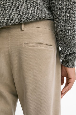 Pantaloni chino slim in velluto - Beige