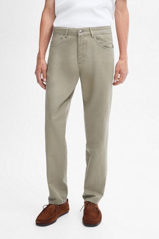 Pantaloni in lino - Kaki