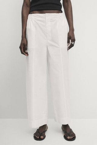 Pantaloni wide legs - Panna