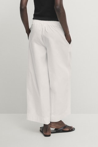 Pantaloni wide legs - Panna
