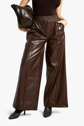 Pantaloni wide legs premaman - Marrone scuro