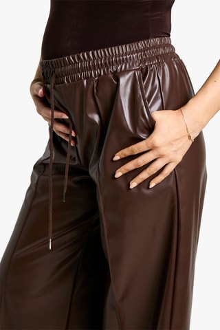 Pantaloni wide legs premaman - Marrone scuro