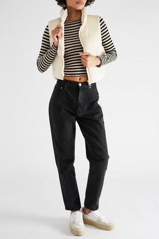 Jeans mom a vita alta - Nero