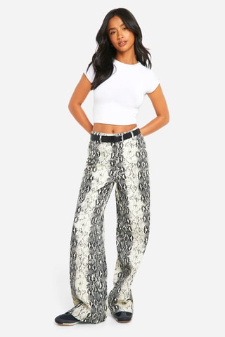Jeans wide legs a vita alta - Bianco