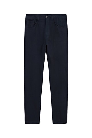 Jeans relaxed in lino - Navy