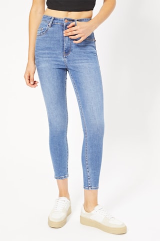 Jeans skinny 7/8 a vita alta - Azzurro