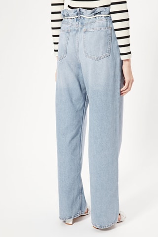 Jeans straight a vita alta - Azzurro