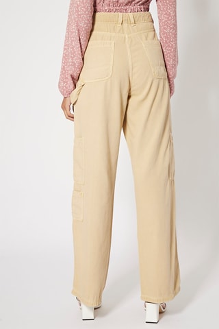 Pantaloni cargo a vita alta - Beige