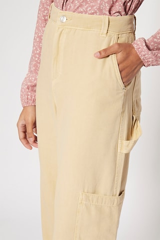 Pantaloni cargo a vita alta - Beige