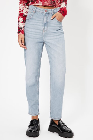Jeans mom a vita alta - Blu 