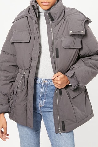 Parka con cappuccio - Grigio