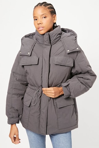 Parka con cappuccio - Grigio