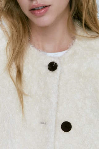 Cappotto corto in pelliccia sintetica - Bianco