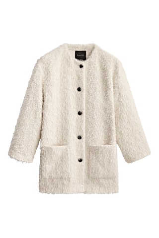 Cappotto corto in pelliccia sintetica - Bianco