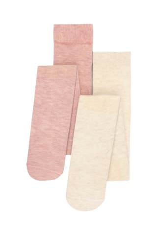 2 collant - Rosa melange e beige chiaro melange