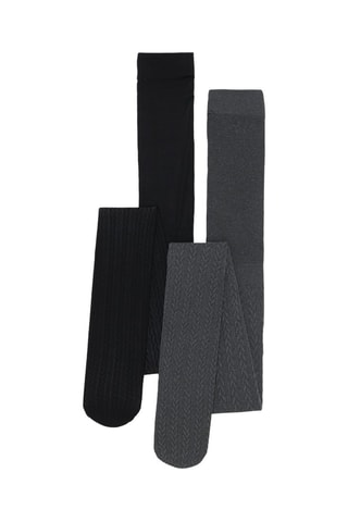 2 collant - Nero e grigio scuro