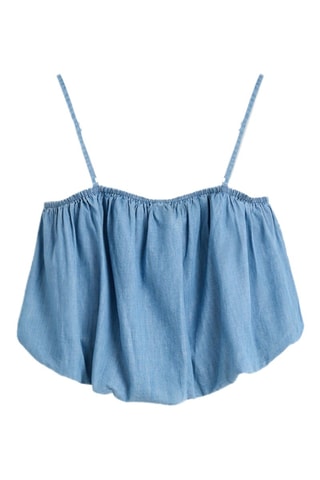 Crop top in jeans - Azzurro