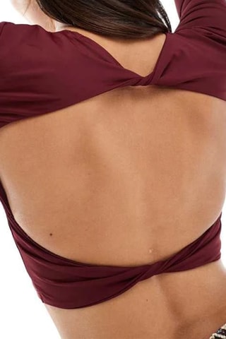 Crop top in lana - Bordeaux