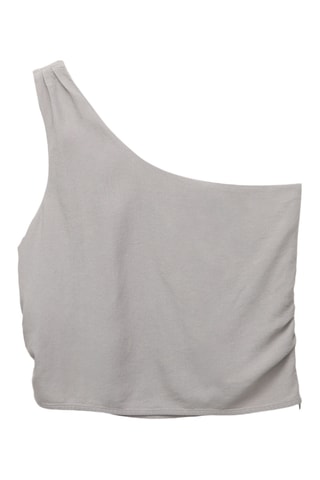Top asimmetrico in lino - Grigio scuro