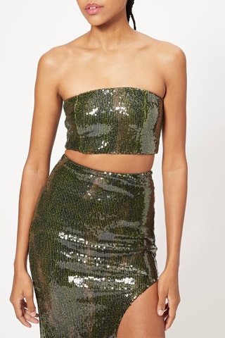 Crop top bustier - Verde scuro