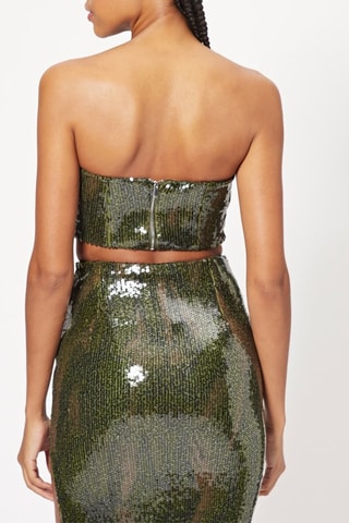 Crop top bustier - Verde scuro