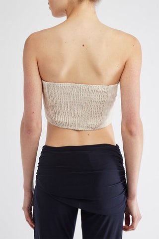 Top in lino - Beige