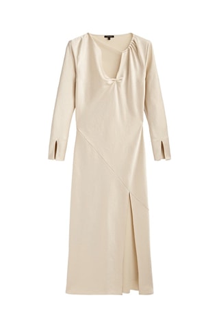 Vestito lungo satinato cut out   - Ecrù